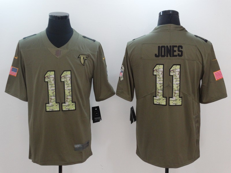 Men Atlanta Falcons #11 Jones Camo Nike Olive Salute To Service Limited NFL Jerseys->women nfl jersey->Women Jersey